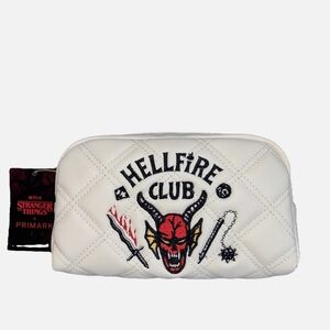 Primark White Quilted Hellfire Club Cosmetic Pouch